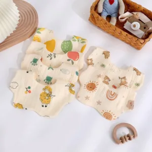 Yếm ăn dặm chống thấm muslin 6 lớp, yếm tròn xoay 360 độ cao cấp cho bé trai bé gái - MejCare