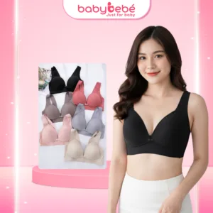 Áo ngực Mẹ Bầu, cho con bú và sau sinh chất liệu su non không gọng nâng đỡ chống chảy xệ - Babybebe