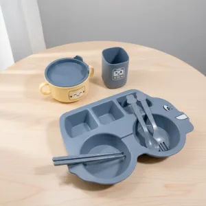 Khay ăn dặm cho bé hình ô tô - khay ăn cơm lúa mạch hình đáng yêu - MejCare