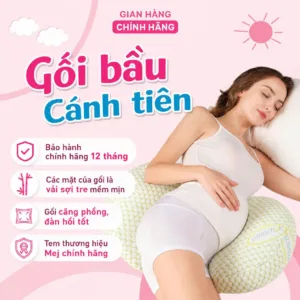 Gối bầu cánh tiên Babybebe cao cấp nâng đỡ bụng, giảm đau lưng, giúp mẹ bầu ngủ ngon sâu giấc