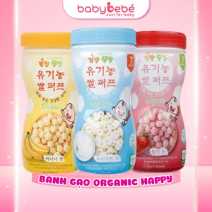Bánh Gạo Ăn Dặm Hữu Cơ Happy Food Nhập Khẩu Hàn Quốc, Dùng Cho Bé Từ 07 Tháng Tuổi