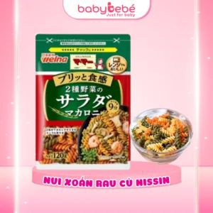 Nui xoắn rau củ tổng hợp Nissin Nhật Bản cho bé 9 tháng