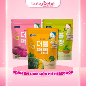Bánh Ăn Dặm BEBECOOK Hai Vị Gạo Và Rau Củ - Ăn ngon miệng tiêu hoá tốt 30gr/gói