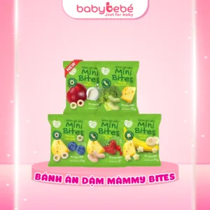 Bánh Ăn Dặm Mini Bites Mămmy bổ sung canxi hỗ trợ tập nhai cho bé từ 6 tháng gói 15g