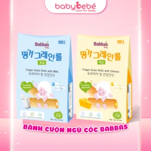 Bánh Ngũ Cốc Babba's Vị Chuối/Sữa/Dâu/Phô Mai 40g Cho Bé Trên 8 Tháng