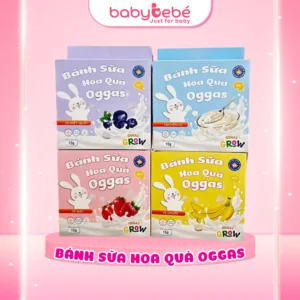 Bánh Sữa Hoa Quả Oggas Việt Quất Chuối Dâu Tây Tự Nhiên Ăn Dặm Cho Bé
