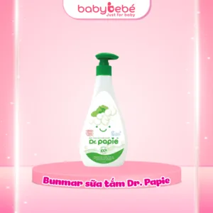 Sữa tắm cho bé Dr Papie 300ml làm sạch mát da, gel bọt tắm gội cho bé sơ sinh 0-3 tuổi giảm mẩn ngứa