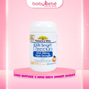 DHA 300mg Nature's Way Kids Smart Triple Strength Bổ Sung Dầu Cá Cô Đặc Omega 3 RTG Hàm Lượng Cao Cho Bé Hộp 50 Viên