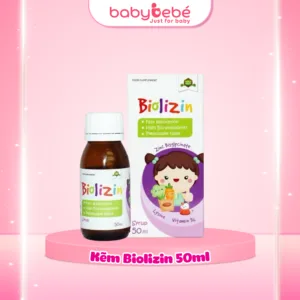 Kẽm Biolizin Cho Bé 50ml - Hỗ Trợ Bé Tăng Đề Kháng, Ăn Ngon, Bổ Sung Kẽm Lysine B6, Vị Đào Dễ Uống.