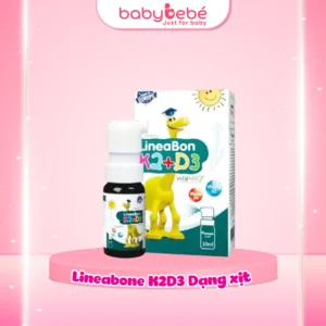Vitamin LineaBon K2+D3 Dạng Xịt Tiện Lợi, Hỗ trợ hấp thu Canxi cho trẻ, lọ 10ml
