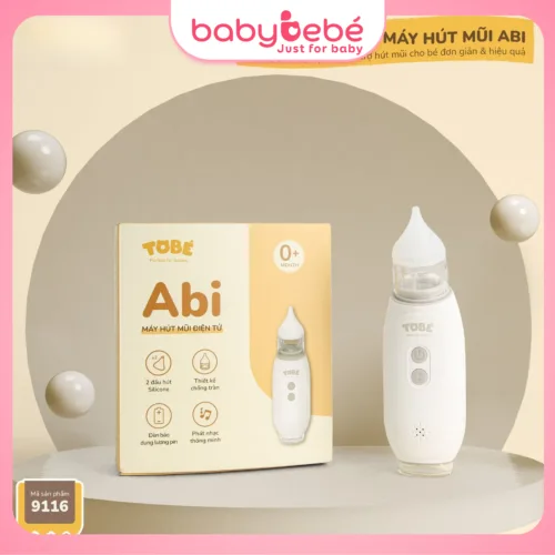 Máy Hút Mũi Điện Tử ABI TOBE Đầu Hút SILICON Lực Hút Tốt An Toàn Cho Bé Hộp Đủ Trọn Bộ