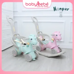 Ngựa bập bênh chòi chân Honper kết hợp cần đẩy