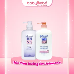 Sữa Tắm Dầu Hạnh Nhân Dưỡng Ẩm Da pH 5.5 Johnson’s Baby With Almond Oil Body Wash 750ml