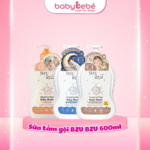 Sữa Tắm Gội Toàn Thân BZU BZU Giúp Làm Sạch Dịu Nhẹ An Toàn Cho Bé Chai 600ml