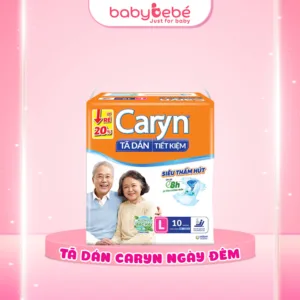 Tã Dán Caryn Tiết Kiệm - Caryn Ngày Và Đêm Size M10 M18 L10 L18 - Bỉm Tã Người Già - Caryn Vàng