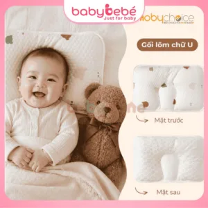 Gối Chống Bẹp Đầu Muslin Lõi Bông Cho Bé Sơ Sinh Mềm Mại